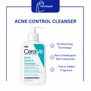 CeraVe Acne Control Cleanser – 2% Salicylic Acid Face Wash for Acne-Prone Skin (237ml)