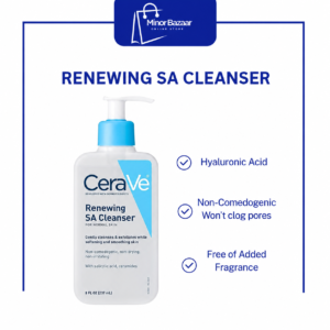 CeraVe Renewing SA Cleanser – Salicylic Acid Face Wash for Smooth & Healthy Skin (237ml)